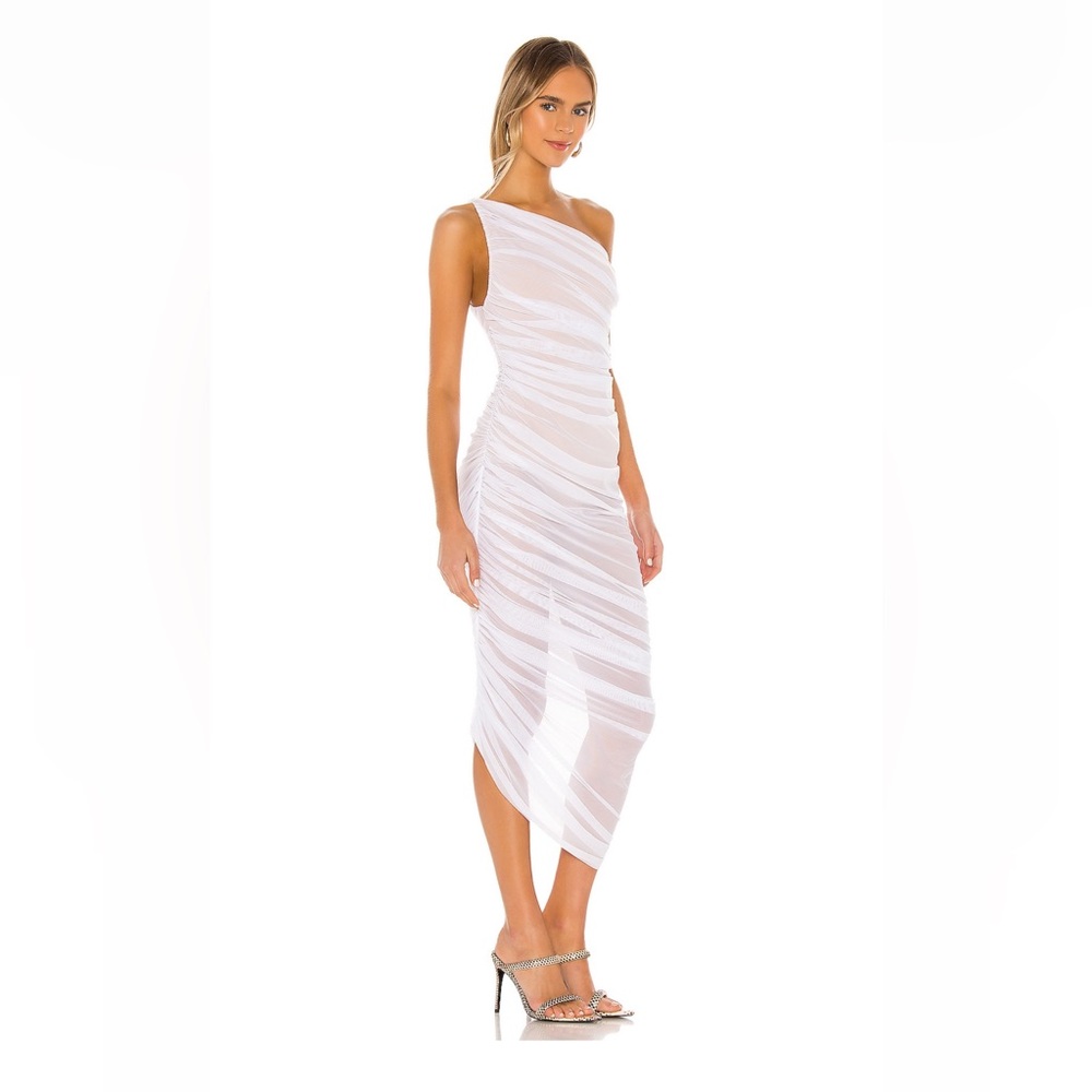 Norma Kamali White Sheer Midi Dress